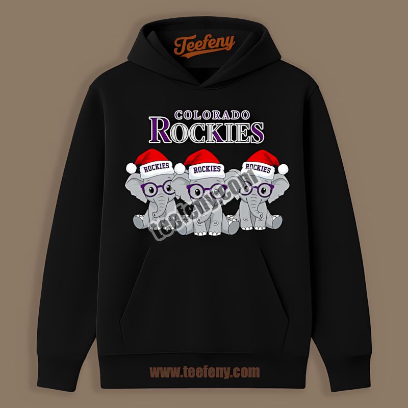 Colorado Rockies Christmas Elephants Printed Hoodie Colorado Rockies Christmas Elephants Printed Hoodie