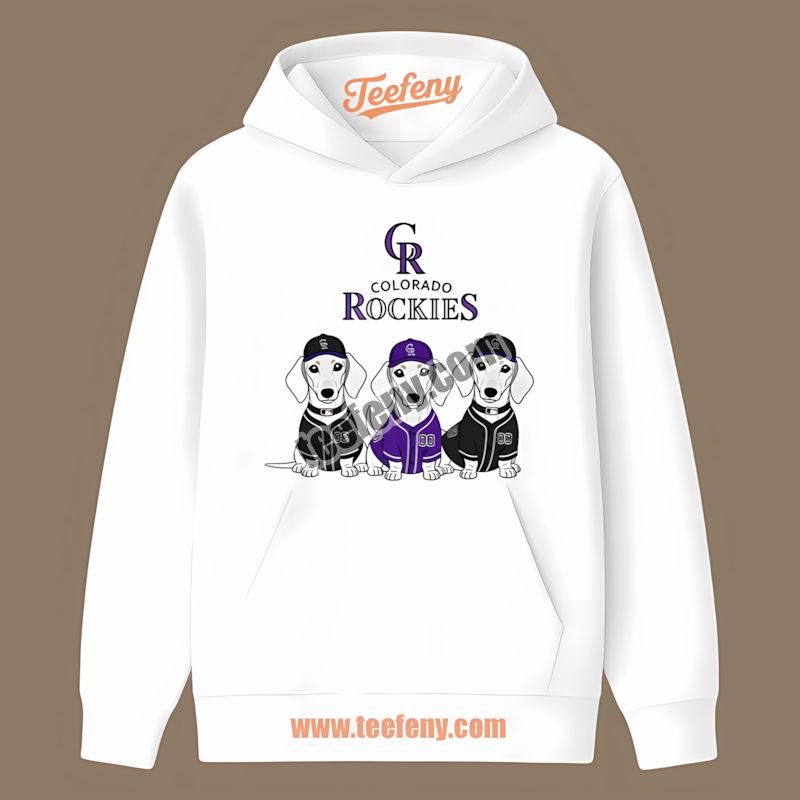 Colorado Rockies Dachshund Dogs Long Sleeve Hoodie Colorado Rockies Dachshund Dogs Long Sleeve Hoodie