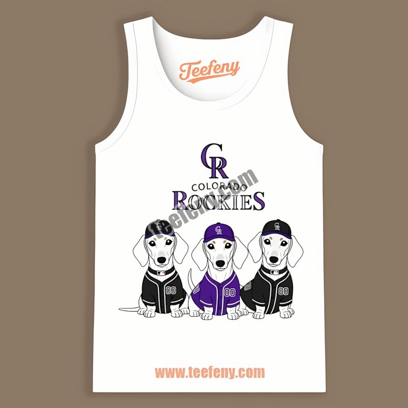 Colorado Rockies Dachshund Dogs Long Sleeve Tanktop Colorado Rockies Dachshund Dogs Long Sleeve Tanktop