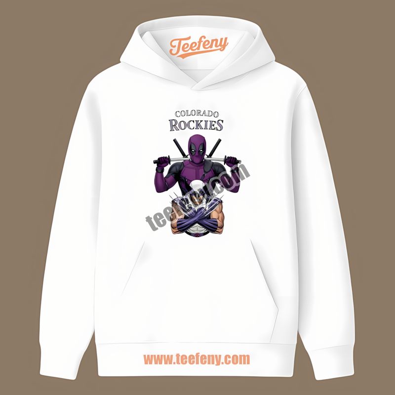 Colorado Rockies Deadpool Wolverine Crossover Graphic Hoodie Colorado Rockies Deadpool Wolverine Crossover Graphic Hoodie