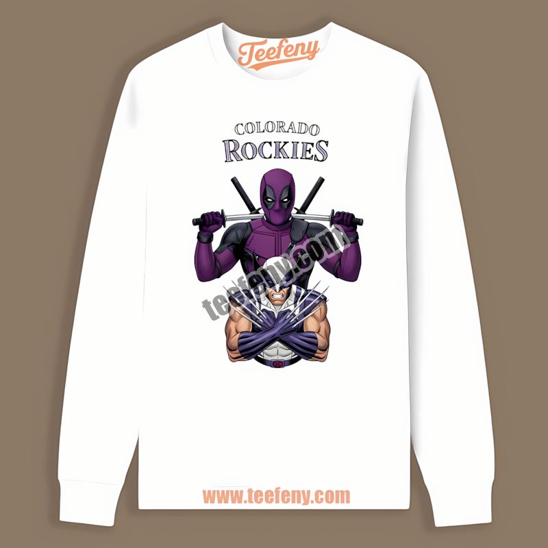 Colorado Rockies Deadpool Wolverine Crossover Graphic Long Sleeve Colorado Rockies Deadpool Wolverine Crossover Graphic Long Sleeve