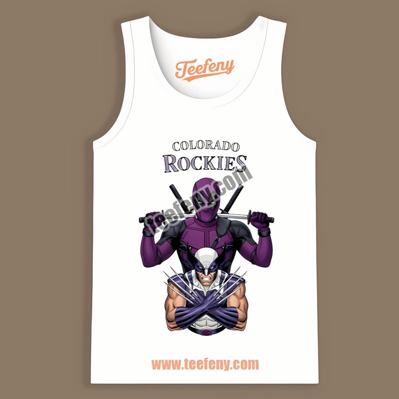 Colorado Rockies Deadpool Wolverine Crossover Graphic Tanktop Colorado Rockies Deadpool Wolverine Crossover Graphic Tanktop