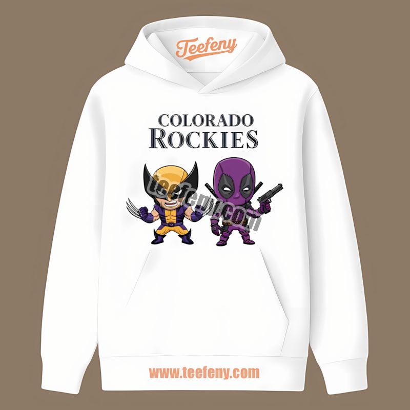 Colorado Rockies Wolverine Deadpool Superhero Crewneck Hoodie Colorado Rockies Wolverine Deadpool Superhero Crewneck Hoodie