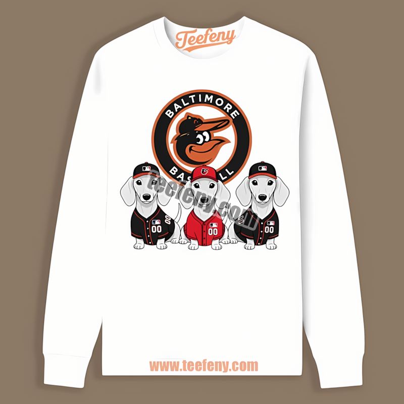 Dachshund Dogs Baltimore Orioles Custom Long Sleeve Dachshund Dogs Baltimore Orioles Custom Long Sleeve