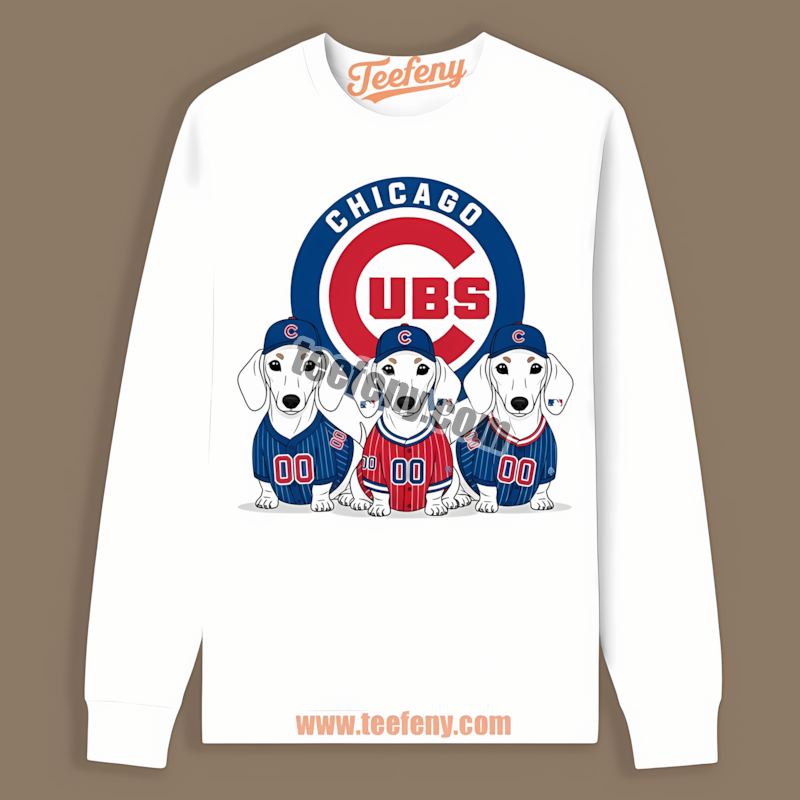 Dachshund Dogs Chicago Cubs Classic Long Sleeve Dachshund Dogs Chicago Cubs Classic Long Sleeve