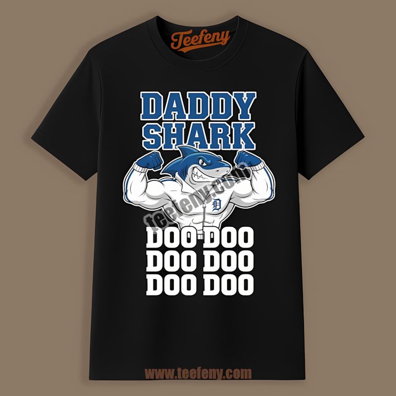 Daddy Shark Detroit Tigers Color Shirt