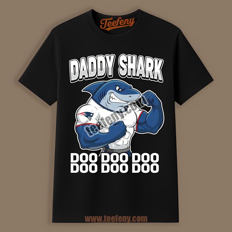 Daddy Shark New England Patriots Adults Shirt