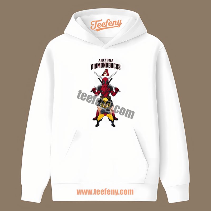 Deadpool Wolverine Arizona Diamondbacks Crossover Hoodie Deadpool Wolverine Arizona Diamondbacks Crossover Hoodie