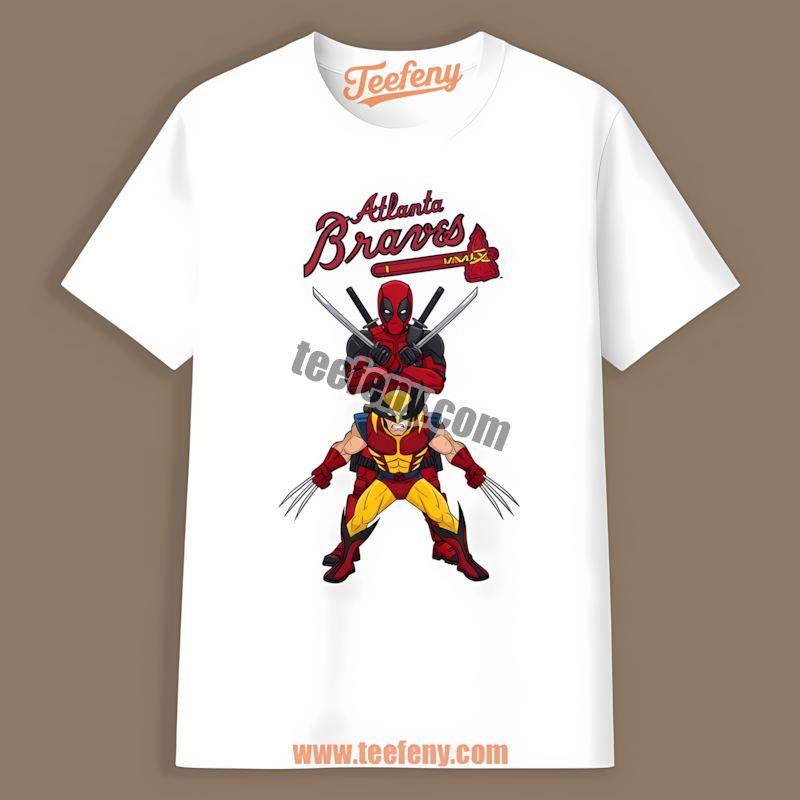 Deadpool Wolverine Atlanta Braves Crossover Shirt