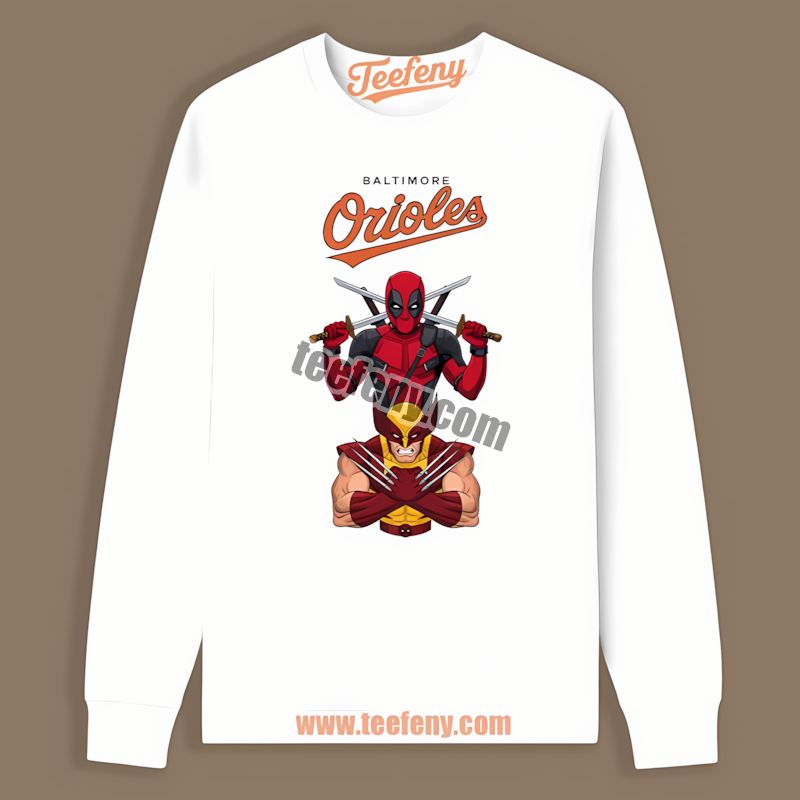Deadpool Wolverine Baltimore Orioles Crossover Long Sleeve Deadpool Wolverine Baltimore Orioles Crossover Long Sleeve