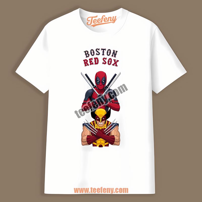 Deadpool Wolverine Boston Red Sox Crossover Shirt