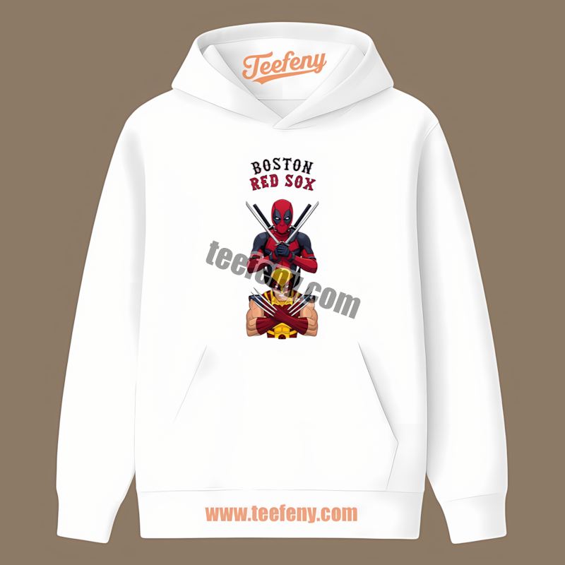 Deadpool Wolverine Boston Red Sox Crossover Hoodie Deadpool Wolverine Boston Red Sox Crossover Hoodie
