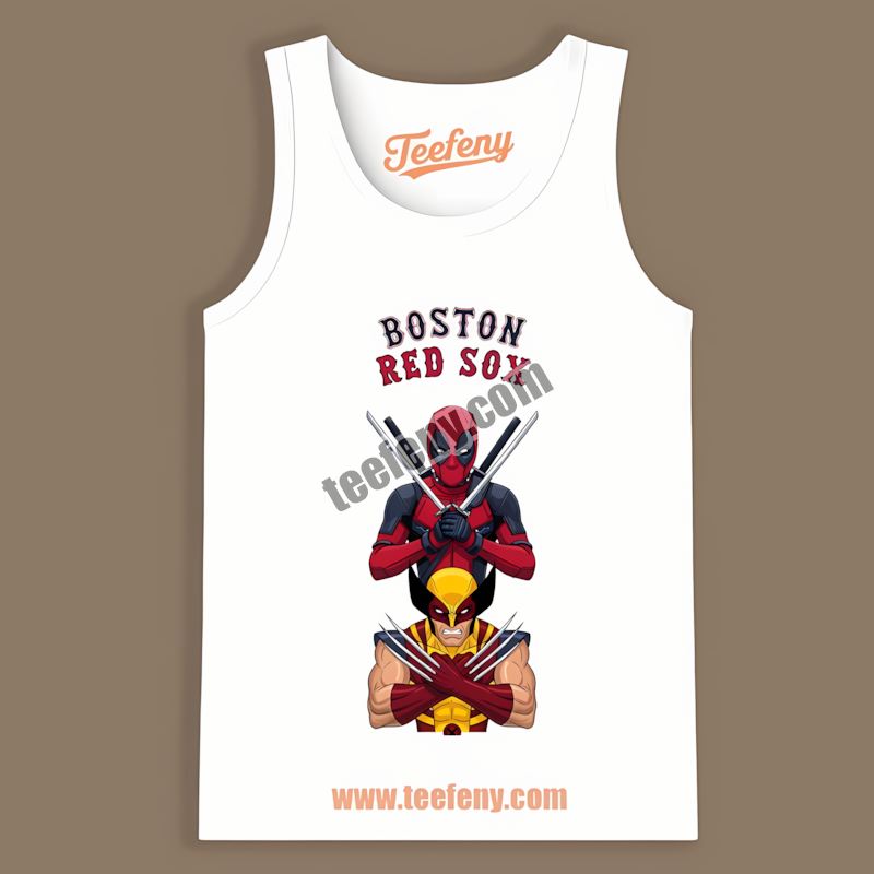 Deadpool Wolverine Boston Red Sox Crossover Tanktop Deadpool Wolverine Boston Red Sox Crossover Tanktop