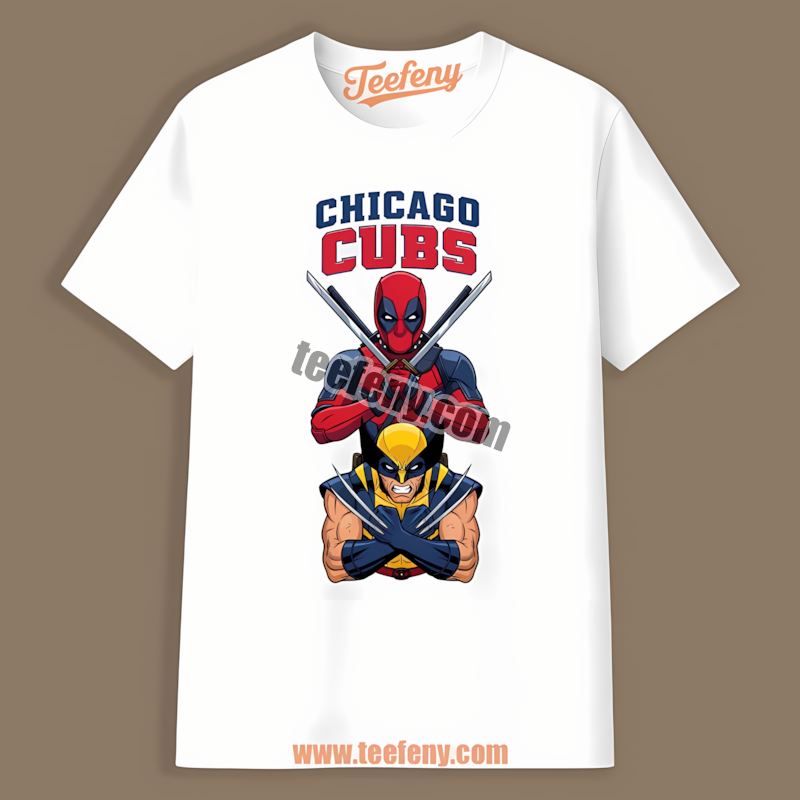 Deadpool Wolverine Chicago Cubs Crossover Shirt