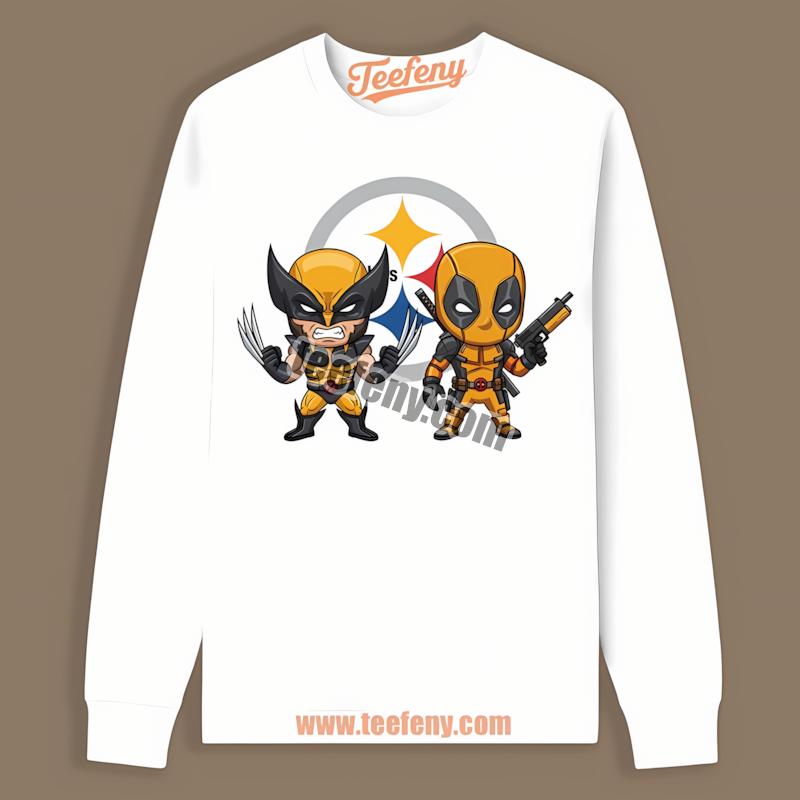 Deadpool Wolverine Support Pittsburgh SLong Sleevelers Shirt Deadpool Wolverine Support Pittsburgh SLong Sleevelers Shirt