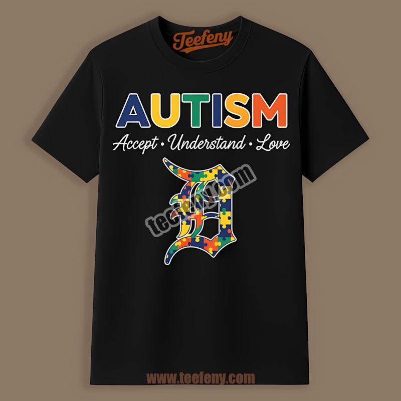 Detroit Tigers Autism Awareness Accept Understand Love Color Shirt