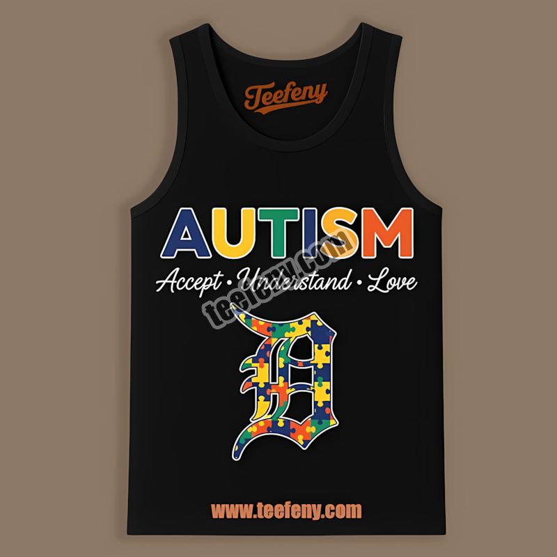 Detroit Tigers Autism Awareness Accept Understand Love Color Tanktop Detroit Tigers Autism Awareness Accept Understand Love Color Tanktop