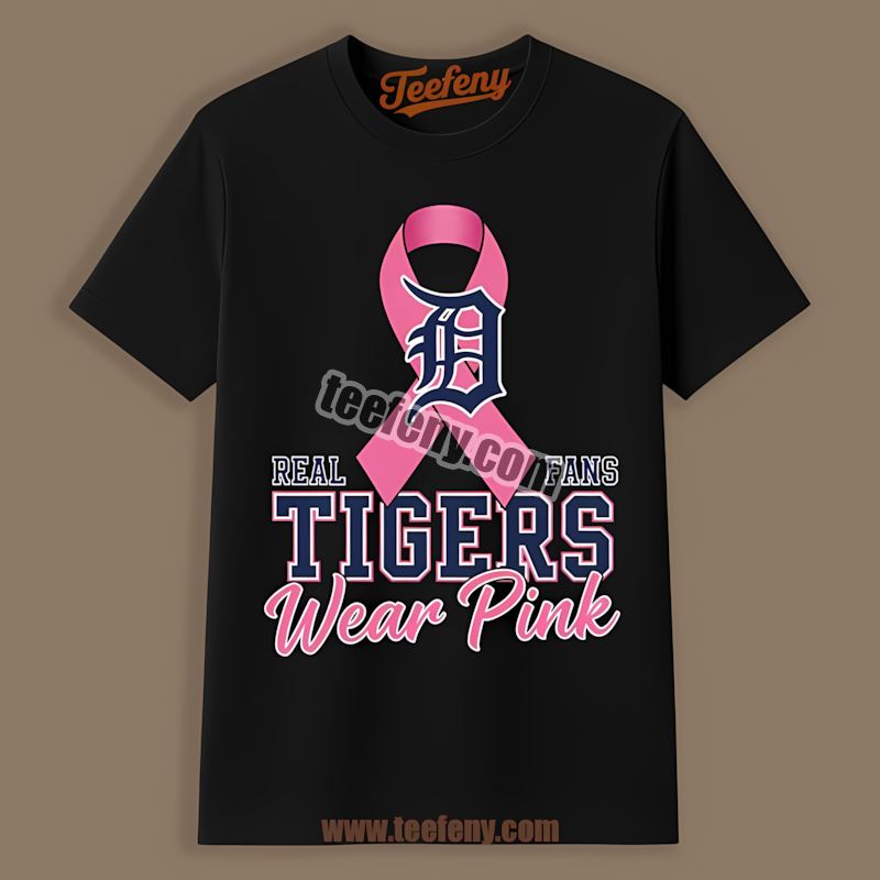 Detroit Tigers Breast Cancer Awareness Fans Wear Pink Graphic Shirt