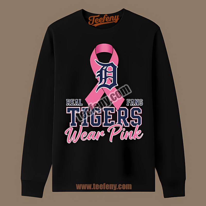 Detroit Tigers Breast Cancer Awareness Fans Wear Pink Graphic Long Sleeve Detroit Tigers Breast Cancer Awareness Fans Wear Pink Graphic Long Sleeve