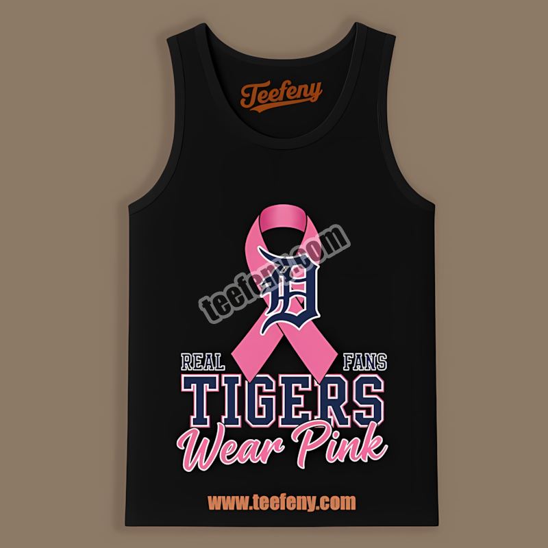 Detroit Tigers Breast Cancer Awareness Fans Wear Pink Graphic Tanktop Detroit Tigers Breast Cancer Awareness Fans Wear Pink Graphic Tanktop
