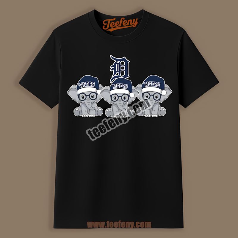 Detroit Tigers Christmas Elephants Color Shirt