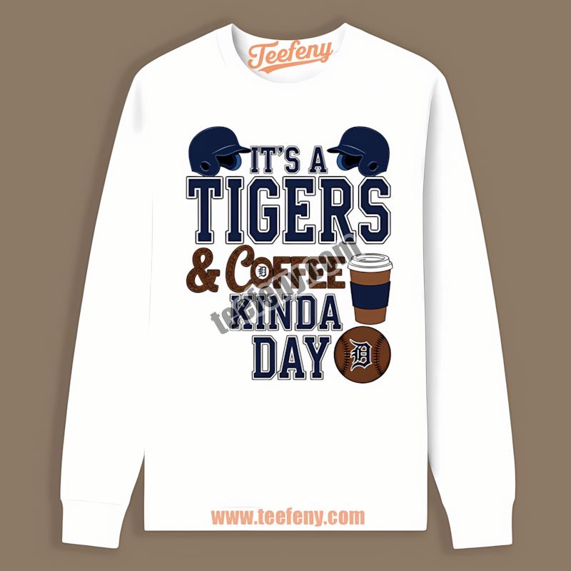 Detroit Tigers Coffee Kinda Day Graphic Long Sleeve Detroit Tigers Coffee Kinda Day Graphic Long Sleeve