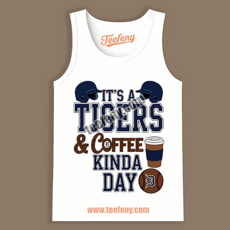 Detroit Tigers Coffee Kinda Day Graphic Tanktop Detroit Tigers Coffee Kinda Day Graphic Tanktop