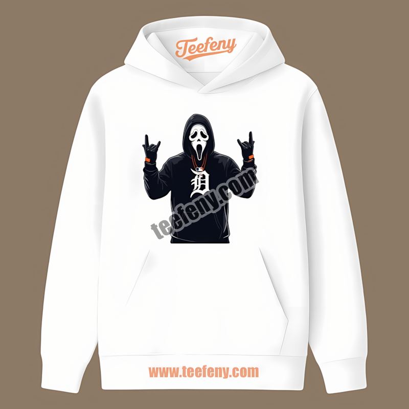 Detroit Tigers Ghostface Spooky Cotton Hoodie Detroit Tigers Ghostface Spooky Cotton Hoodie
