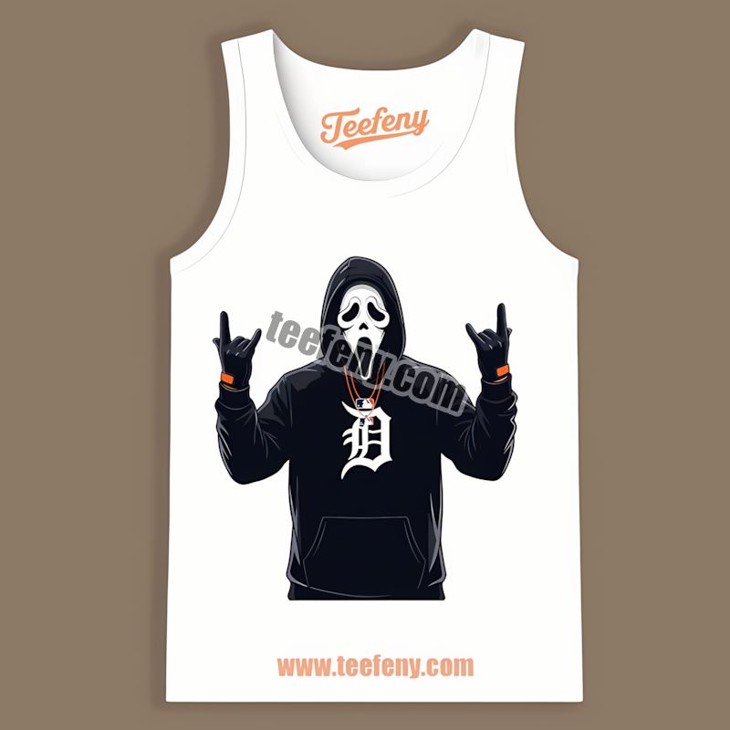 Detroit Tigers Ghostface Spooky Cotton Tanktop Detroit Tigers Ghostface Spooky Cotton Tanktop
