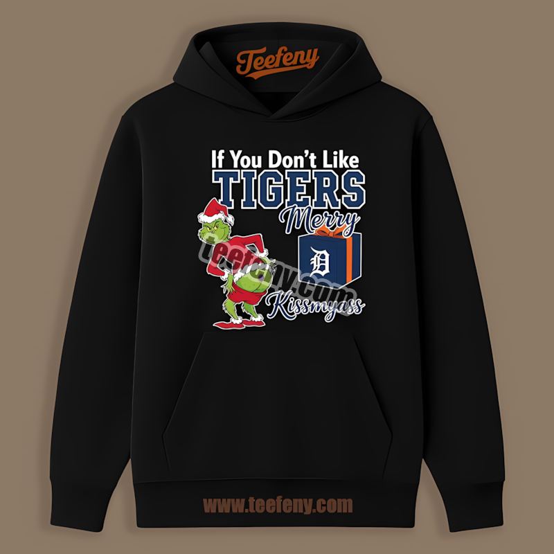 Detroit Tigers Grinch Merry Kissmyass Classic Hoodie Detroit Tigers Grinch Merry Kissmyass Classic Hoodie