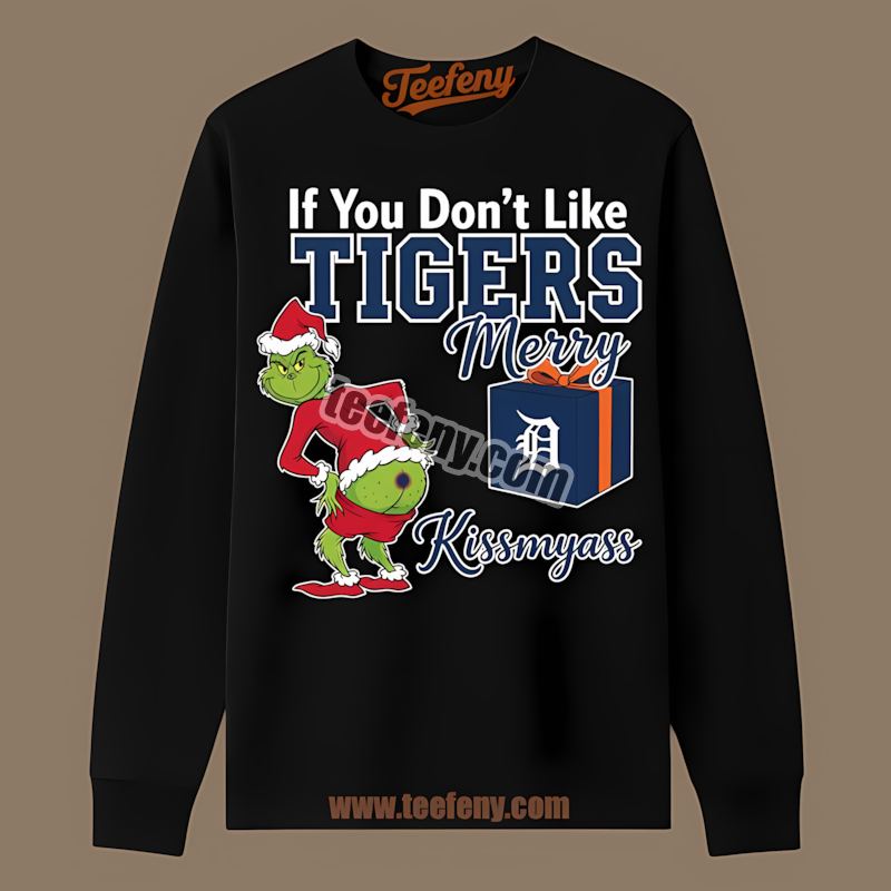 Detroit Tigers Grinch Merry Kissmyass Classic Long Sleeve Detroit Tigers Grinch Merry Kissmyass Classic Long Sleeve