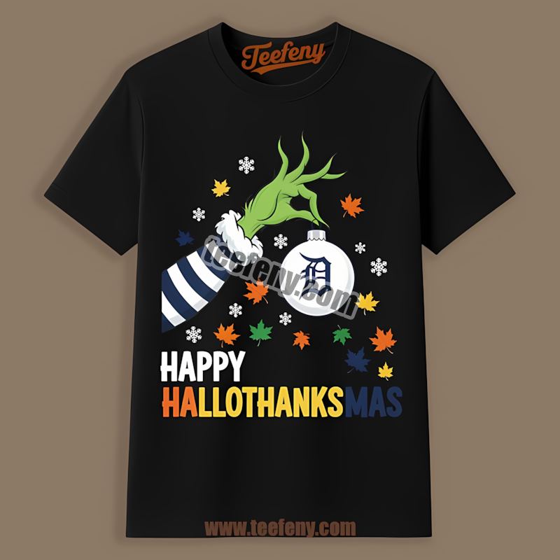 Detroit Tigers Happy Hallothanksmas Trendy Shirt