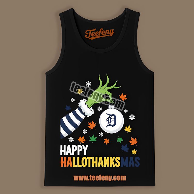 Detroit Tigers Happy Hallothanksmas Trendy Tanktop Detroit Tigers Happy Hallothanksmas Trendy Tanktop