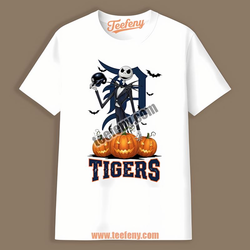 Detroit Tigers Jack Skellington Halloween Pumpkin Vintage Shirt