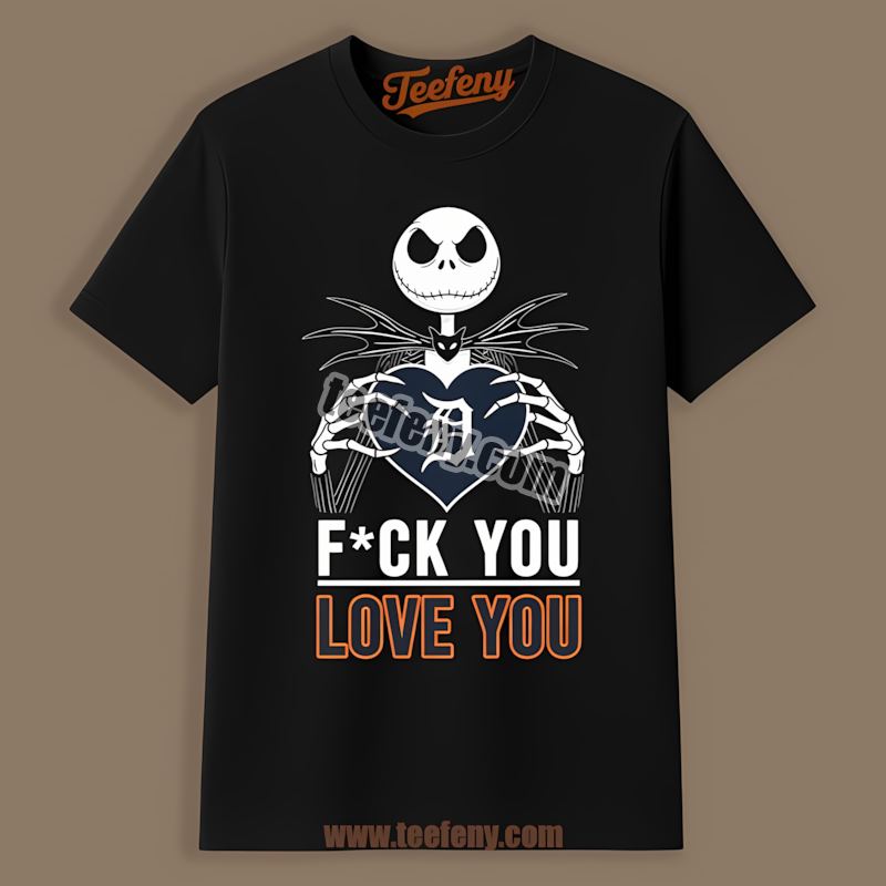 Detroit Tigers Jack Skellington Heart Trendy Shirt