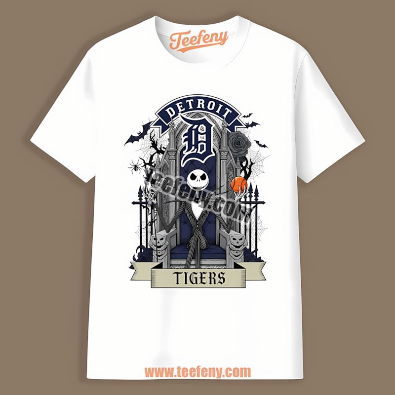 Detroit Tigers Jack Skellington Throne Trendy Shirt
