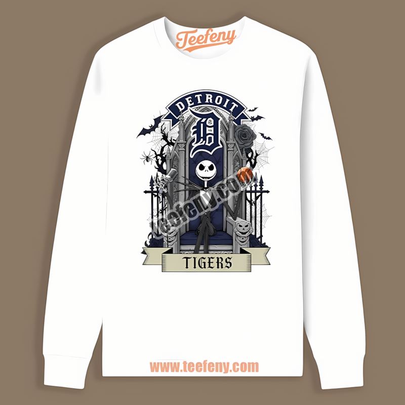 Detroit Tigers Jack Skellington Throne Trendy Long Sleeve Detroit Tigers Jack Skellington Throne Trendy Long Sleeve