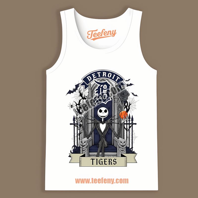Detroit Tigers Jack Skellington Throne Trendy Tanktop Detroit Tigers Jack Skellington Throne Trendy Tanktop