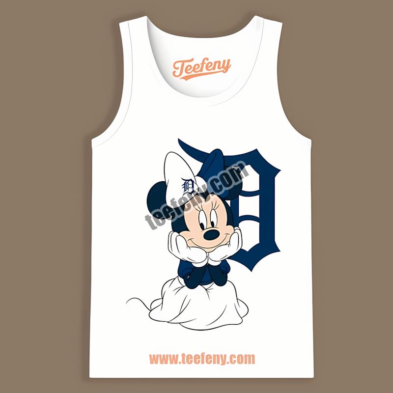Detroit Tigers Minnie Mouse Cute Trendy Tanktop Detroit Tigers Minnie Mouse Cute Trendy Tanktop