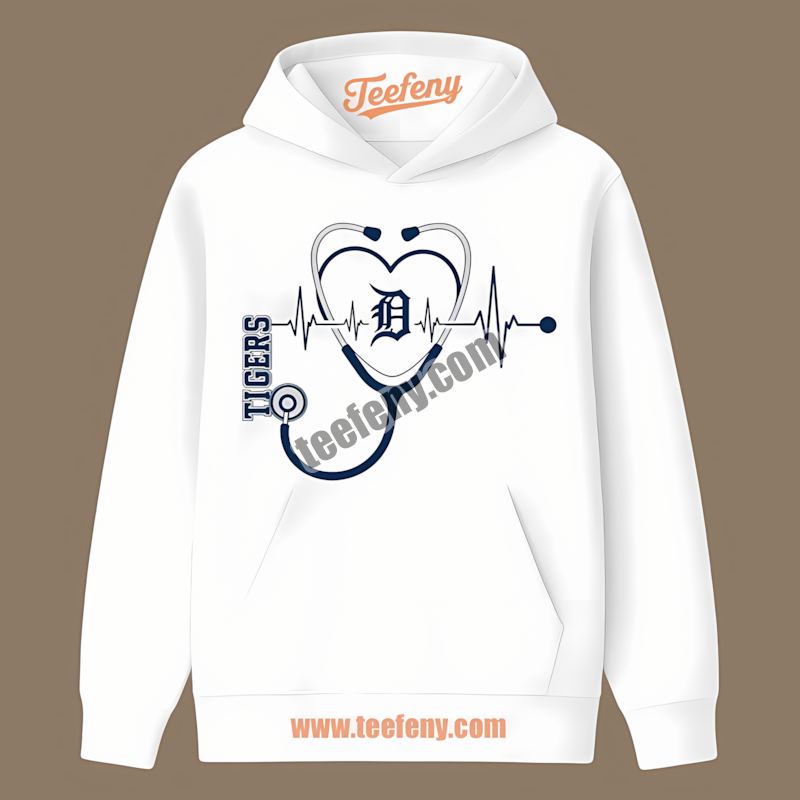 Detroit Tigers Nurse Heartbeat Classic Hoodie Detroit Tigers Nurse Heartbeat Classic Hoodie