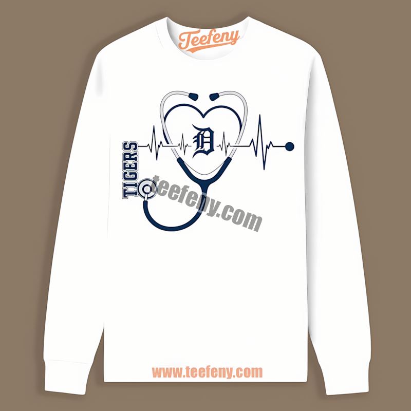 Detroit Tigers Nurse Heartbeat Classic Long Sleeve Detroit Tigers Nurse Heartbeat Classic Long Sleeve