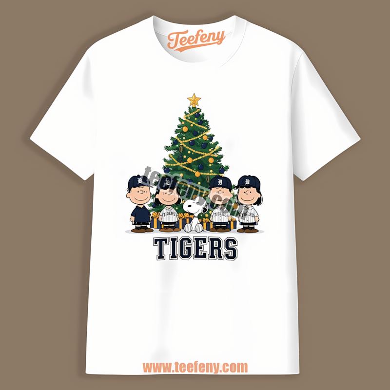 Detroit Tigers Peanuts Christmas Retro Shirt