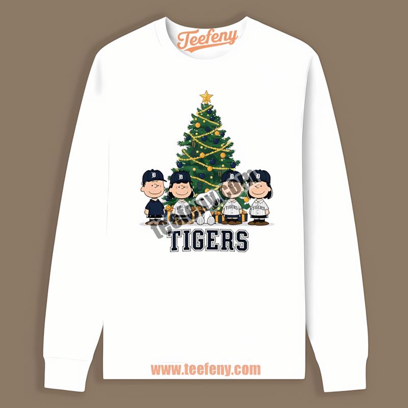 Detroit Tigers Peanuts Christmas Retro Long Sleeve Detroit Tigers Peanuts Christmas Retro Long Sleeve