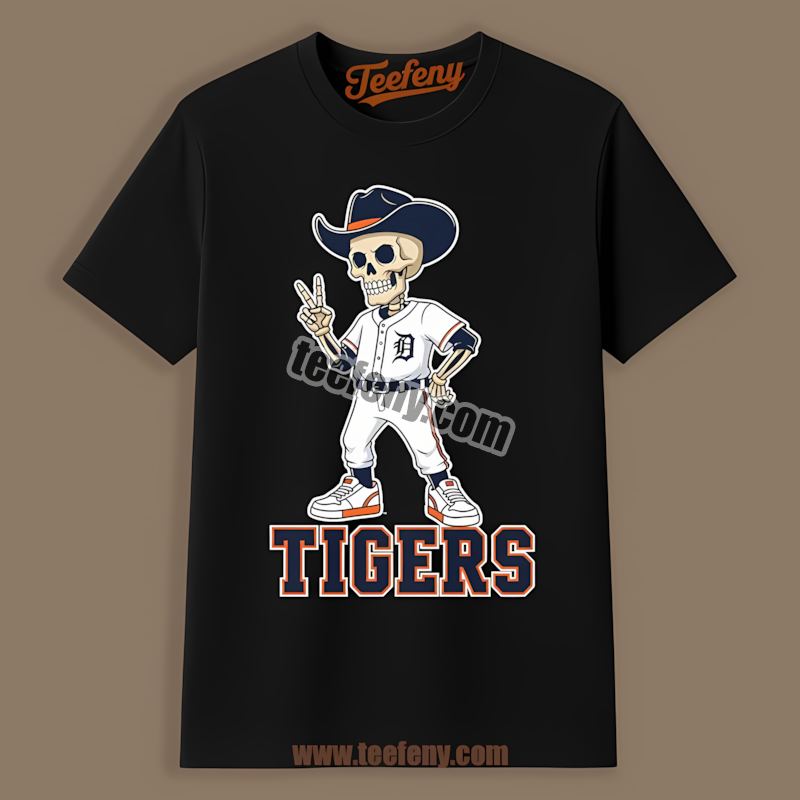 Detroit Tigers Skeleton Cowboy Classic Shirt