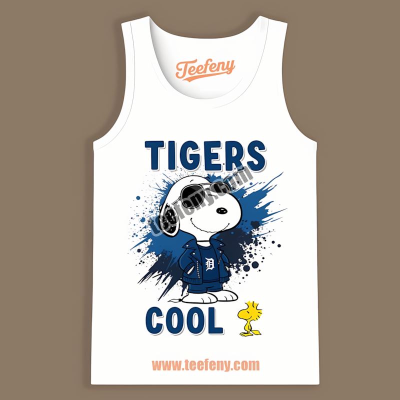 Detroit Tigers Snoopy Cool Retro Tanktop Detroit Tigers Snoopy Cool Retro Tanktop