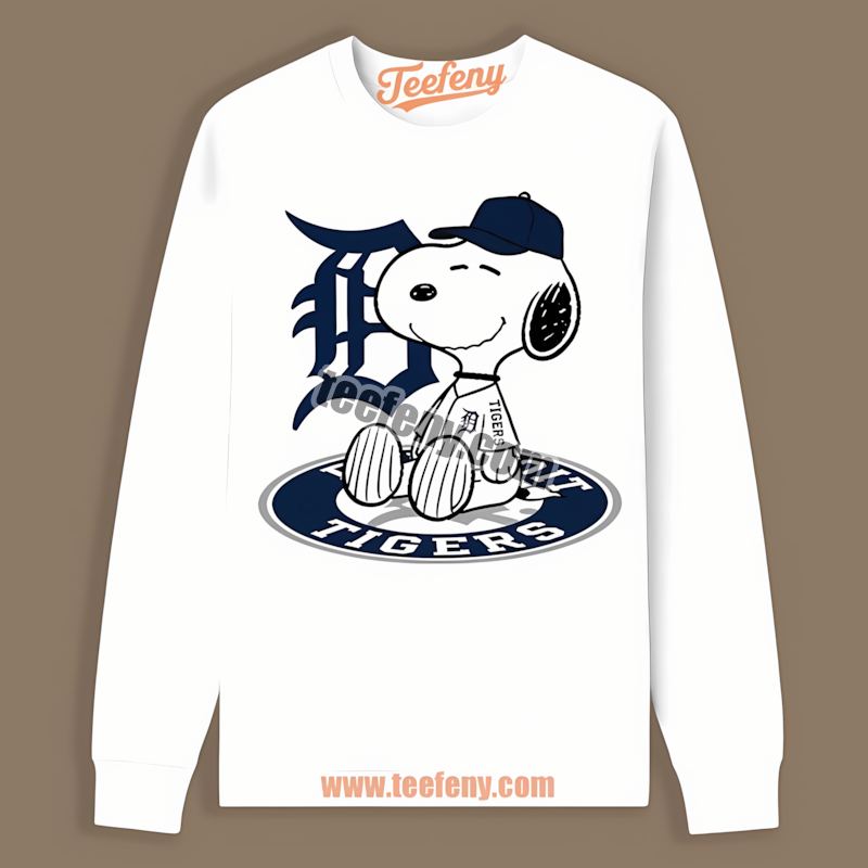 Detroit Tigers Snoopy Tattoo Logo On Arm Color Long Sleeve Detroit Tigers Snoopy Tattoo Logo On Arm Color Long Sleeve