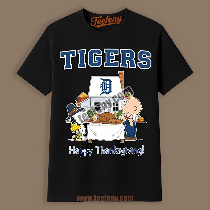 Detroit Tigers Snoopy Thanksgiving Sports Shirt