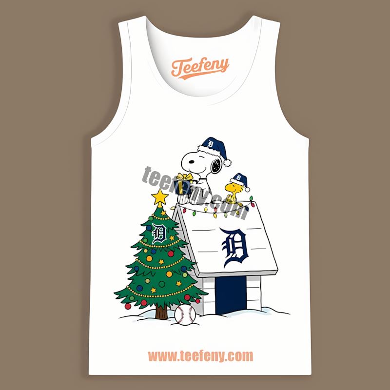 Detroit Tigers Snoopy Woodstock Christmas Graphic Tanktop Detroit Tigers Snoopy Woodstock Christmas Graphic Tanktop