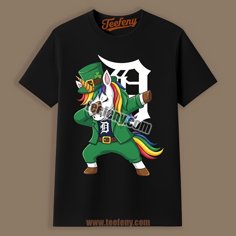 Detroit Tigers St Patricks Day Vs Dabbing Unicorn Vintage Shirt