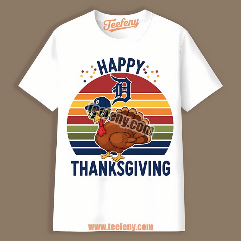 Detroit Tigers Thanksgiving Turkey Vintage Shirt
